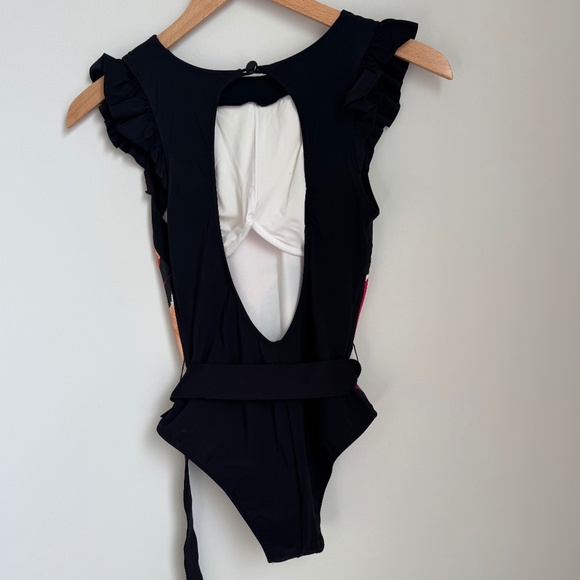 EUC SHAN Black Frida Elegant high-neck one-piece SZ 8 - Picture 6 of 10